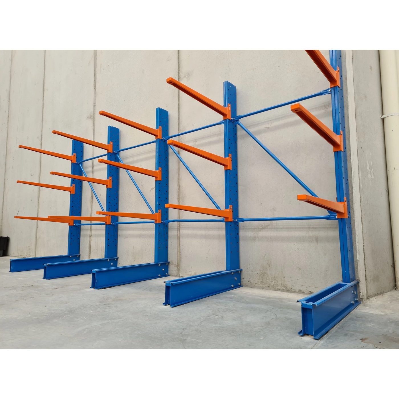 Double-sided cantilever racking install