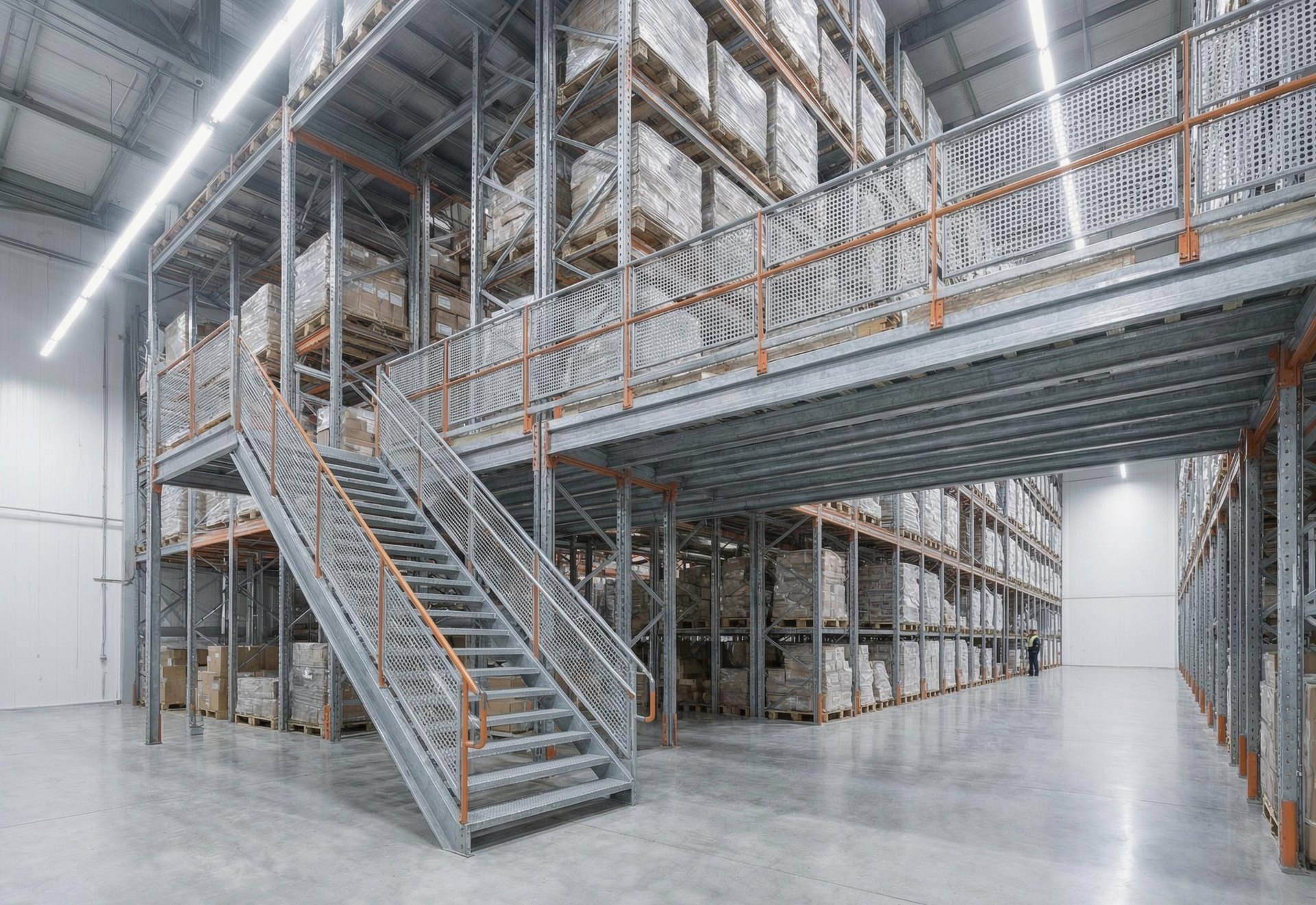 Mezzanine floor with staircase